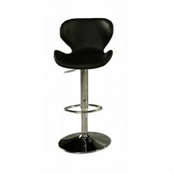 Pastel Furniture Cagliari 30 Bar Stool In Chrome Upholstered In Black