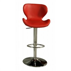Pastel Furniture Cagliari 30 Bar Stool In Chrome Upholstered In Red