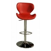 Pastel Furniture Cagliari 30 Bar Stool In Chrome Upholstered In Red
