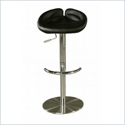 Pastel Furniture Davenport 30 Stainless Steel Bar Stool in Black