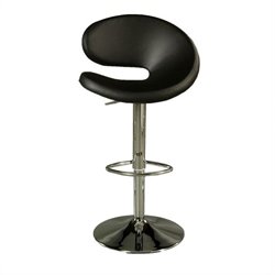 Pastel Furniture Gilbraltar 30 Chrome Bar Stool Upholstered In Black