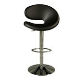 Pastel Furniture Gilbraltar 30 Chrome Bar Stool Upholstered In Black
