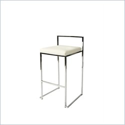 Pastel Furniture Ravenna 26 Bar Stool In Chrome Upholstered In Ivory