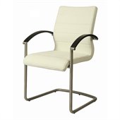 Pastel Furniture Akasha Side Chair in Ivory/Wenge Veneer
