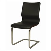 Pastel Furniture Charlize Side Chair in Black/Walnut Veneer