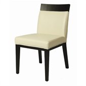 Pastel Furniture Elloise Side Chair in Bonded White Leather