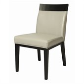 Pastel Furniture Elloise Side Chair in Bonded Light Gray Leather