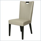 Pastel Furniture Epiphany Side Chair Bonded in Light Gray Leather