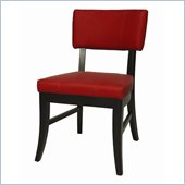 Pastel Furniture Eritrea Side Chair in Bonded Red Leather