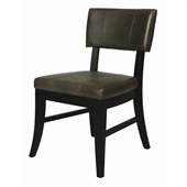 Pastel Furniture Eritrea Side Chair in Bonded Dark Gray Leather