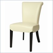 Pastel Furniture Hannah Side Chair in Bonded White Leather