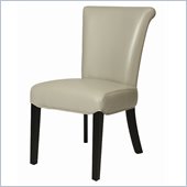 Pastel Furniture Hannah Side Chair in Bonded Light Gray Leather