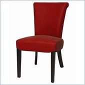Pastel Furniture Hannah Side Chair in Bonded Red Leather