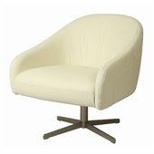 Pastel Furniture Dawsonville Club Chair in Top Grain White Leather