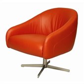 Pastel Furniture Dawsonville Club Chair in Top Grain Orange Leather