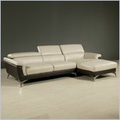 Pastel Furniture Elloise Sectional in Top Grain Two Tone Leather