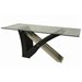 Pastel Furniture Akasha Glass Top Dining Table in Steel/Wenge