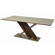 ADD TO YOUR SET: Pastel Furniture Charlize White Glass Top Dining Table in Walnut