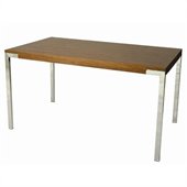 Pastel Furniture Fort James Rectangular Dining Table in Walnut/Chrome
