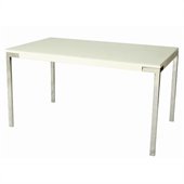 Pastel Furniture Fort James Rectangular Dining Table in White Glass