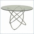 ADD TO YOUR SET: Pastel Furniture Fleishman Round Glass Top Dining Table in Chrome