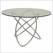 Pastel Furniture Fleishman Round Glass Top Dining Table in Chrome