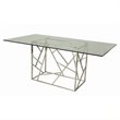 ADD TO YOUR SET: Pastel Furniture Firouzeh Rectangular Glass Top Dining Table in Steel