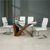 Pastel Furniture Akasha 5 Piece Dining Set w/ Olander Chairs