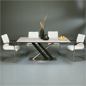 Pastel Furniture Charlize 5 Piece Dining Set w/ Akasha Chairs in Wenge