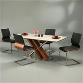 Pastel Furniture Charlize 5 Piece Dining Set in Black/Walnut
