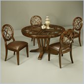 Pastel Furniture Devon Coast 5 Pc Glass Top Dinette w/ Side Chairs