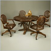 Pastel Furniture Devon Coast 5 Pc Glass Top Dinette w/ Arm Chairs