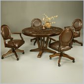 Pastel Furniture Devon Coast 5 Pc Glass Dinette w/ Naples Arm Chairs