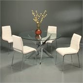 Pastel Furniture Fahrenheit 5 Piece Dinette w/ Ivory Fort James Chairs