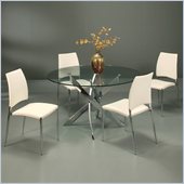 Pastel Furniture Fahrenheit 5 Piece Dinette w/ Ivory Ferguson Chairs