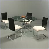 Pastel Furniture Fahrenheit 5 Piece Dinette w/ Ivory Federick Chairs