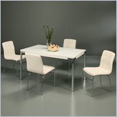 Pastel Furniture Fort James 5 Piece Dinette w/ Ivory Fleming Chairs