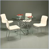 Pastel Furniture Fleishman 5 Piece Dinette w/ Ivory Fleming Chairs