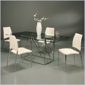 Pastel Furniture Firouzeh 5 Piece Dining Set w/ Ivory Ferguson Chairs