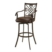 Pastel Furniture Savannah 26 Swivel Stool with Arms in Ford Brown
