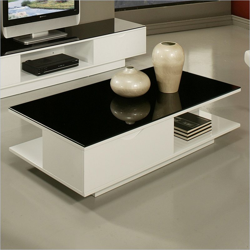 Pastel Furniture Cascadia High Gloss Coffee Table in White