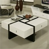 Pastel Furniture Jumeirah High Gloss Coffee Table in Black and White