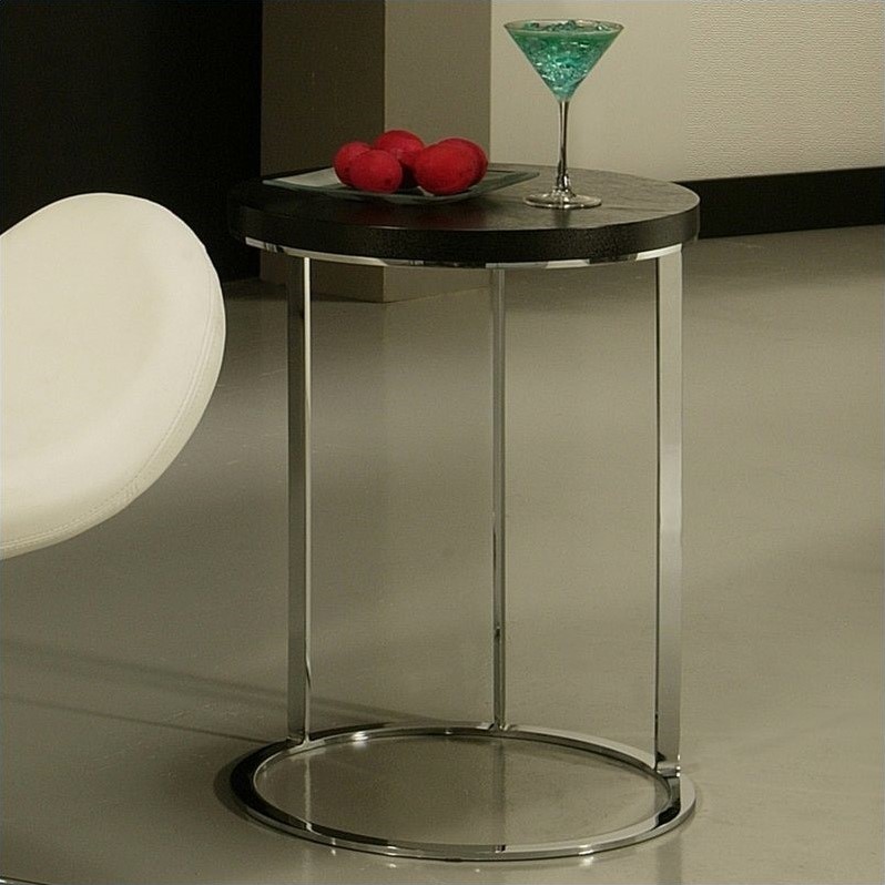 Pastel Furniture Metro High Gloss Wood Finish End Table in Black