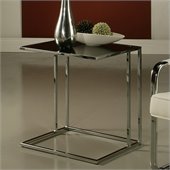 Pastel Furniture Norway Glass Top End Table in Black