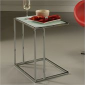 Pastel Furniture Norway Glass Top End Table in White
