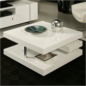 Pastel Furniture Viceroy High Gloss Wood Finish Coffee Table in White