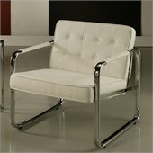 Pastel Furniture Tibet Club Chair in Pu Ivory