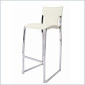Pastel Furniture Kelsey 26 Barstool Upholstered in Pu Ivory