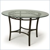Pastel Furniture Atrium Round Glass Top Dining Table in Autumn Rust