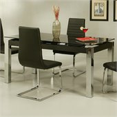 Pastel Furniture Monaco Rectangular Dining Table in Black Glass
